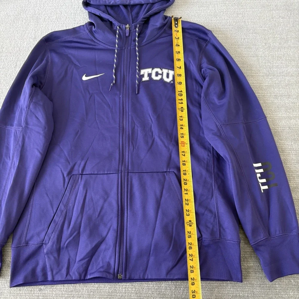 Nike Therma Fit Full Zip Sweater Men L Purple Texas Christian University Hoodie